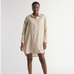 Quince Beige Button-Front Shirt Dress - Women Size XL